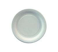 - Assiette - Taille 23 cm - rond - jetable - blanc (pack de 100)