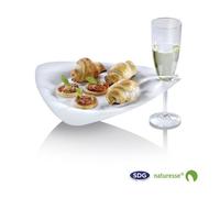 Assiette Triangulaire avec Porte-Verre Finger Food 26,8x25,7 cm - Lot de 200 - SDG