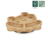 Assiette ventouse avec compartiments - Grenouille bois TU