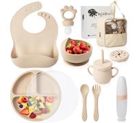 Assiette Ventouse pour Bébé - Assiette Bebe Ventouse - Coffret Repas Bebe - Vaisselle Bebe 1er Age - Cadeau Bébé Garçon