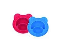 Assiette Ventouse Silicone Ours Nuby Rouge