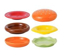 Assiettes À Apéritif | Set De 6 Assiettes Empilables Pour Le Dessert Les Snacks Et Les Hamburgers - Vaisselle En Céramique En Forme De Hamburger Mignonne Décorative Pour Cuisine Snack Salade Et Repas
