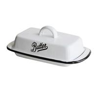 Assiettes à beurre en émail blanc Plateau à collation Ensembles de vaisselle Service Bakjes Met Deksel Beurrier avec couvercle Platos