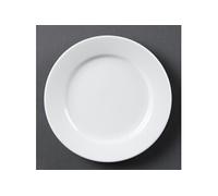 Olympia White Ware Lot de 12 assiettes de service à bords larges en porcelaine 165 mm