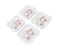 Assiettes à Collation aux Fruits, Plateaux à Os en Mélamine de Grande capacité avec Plateau de Rangement pour la Maison, L'école et le Restaurant 4 Pièces (Amoureuses)