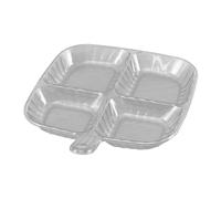 Assiettes à compartiments - Assiettes à dîner divisées incassables - Séparateurs de nourriture à quatre grilles - Passe au lave-vaisselle - Vaisselle sûre - Compartiment de département - Plat de