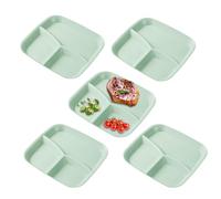 Assiettes À Compartiments Pour Adultes | Plat De Service Réutilisable À 3 Compartiments | Set de 5 Assiettes avec Séparations - Pour Les Adultes La Cuisine À La Maison La Cuisson Le Manger Les Fruits