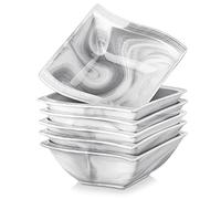 Assiettes à dessert carrées en porcelaine de 16,5 cm, idéales pour les collations et les salades
