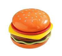 Assiettes à dessert en forme de hamburger - 6 niveaux empilables mini assiettes en céramique, vaisselle mignonne pour collations, salades, apéritifs | Vaisselle de cuisine pour anniversaire, pendaison