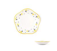 Assiettes à dessert en porcelaine florale - Plats élégants pour salade, pizza, pâtes - Vaisselle élégante pour le divertissement et une utilisation quotidienne