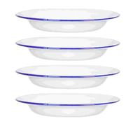 Assiettes à Dessert Ensemble d'assiettes à dessert en émail, 4 pièces, assiettes porcelaine, apéritif, plats, salade céramique