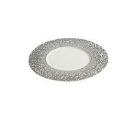 Assiettes à desserts Assiette à Steak de Restaurant 11.25 pouces/12 pouces, assiette Spaghetti, Plate commerciale, dîner en céramique personnalisée la mode Vaisselle(Silver,11.25 inch)