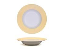 Assiettes À Desserts Assiette en céramique simple, assiette de restaurant d'hôtel, plat brossée luxe légère Vaisselle De Dîner(9inch-yellow)