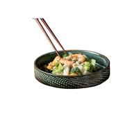 Assiettes à dîner Assiette à salade occidentale, assiette creuse en céramique, assiette à légumes, vaisselle grande assiette, bol de ménage en céramique Assiette à dîner(A)