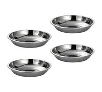 Assiettes À Dîner En Acier Inoxydable Plats Sauce Ronds Tasses D'assaisonnement Bol Tremper Rond Assiette Plate Vaisselle Plats De Service 4 Pièces