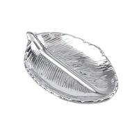 Assiettes à dîner en céramique forme de feuilles, plateau gâteaux, bonbons, desserts, rangement bijoux, décoration la maison, plateaux décoratifs Pour colliers et bracelets(Silver)