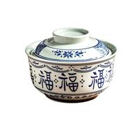 Assiettes à Dîner Saladier avec couvercle Bol en céramique Grand bol personnel à soupe maison Saladier de Cuisine