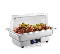 Assiettes à frotter électriques, serveur de buffet électrique - Serveur de nourriture Chauffe-buffet électrique | Plaques de frottement en acier inoxydable de 9 litres - Station de service
