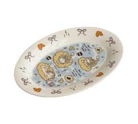 Assiettes À Gâteaux Exquis Vaisselle Mignonne Petit-déjeuner Dessin Animé En Céramique Dessert Ovale Dîner Bols Collation Ménagers Nid D'oiseau Salade De Crème Glacée Aux Fruits Pâtes Collations