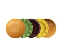 Assiettes à Hamburger | Vaisselle en Céramique compatible Micro-ondes,Set de vaisselle de cuisine, bols, assiettes - pour Apéritif Snack Dessert Repas Maison Cuisine Restaurant Camping BBQ Fête