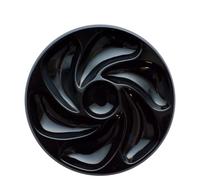 ASSIETTES A HUITRES NOIRE NOIR 6 COMPARTIMENTS +1 POUR LE CITRON, SAUCE. FABRICATION FRANÇAISE DIAMÈTRE 20 CM