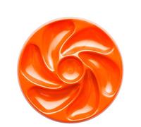 ASSIETTES A HUITRES ORANGE 6 COMPARTIMENTS +1 POUR LE CITRON, SAUCE. FABRICATION FRANÇAISE DIAMÈTRE 20 CM