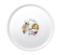 Assiettes à pizza en porcelaine 33 cm Saturnia décor Chef 2244