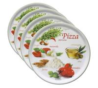 Assiettes à pizza - Pizzafoods - NAPOLI GREEN - 4 pièces - Porcelaine - Ø 32 cm