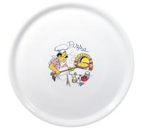 Assiettes à pizza traditionnelles en porcelaine blanche, diamètre 31 cm - lot de