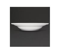 Assiettes à Potage en Porcelaine Blanche 228 mm Athena x 6