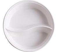 Assiettes Apéritives Bols à Pâtes Bol à soupe créatif à double compartiment en céramique blanche pure, saladier de fruits et légumes Assiettes de service pour les fêtes(M)