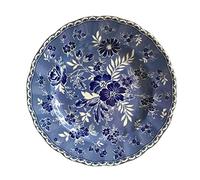 Assiettes Assiette à manger en céramique bleue et blanche Assiette à steak vintage Assiette à dessert Maison Restaurant Café Dessert Petite assiette Assiette à manger ronde vintage Assiettes à Salade