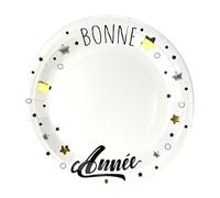 Assiettes 'Bonne Année' - Confettis chic - lot de 8