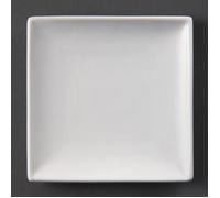 Olympia Assiettes carrées 240mm U155 - Lot de 12, porcelaine blanche, compatibles four & micro-ondes