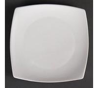Assiettes Carrées Bords Arrondis Blanches 185(L)mm - x 12 - Olympia - - Porcelaine185 185 NC
