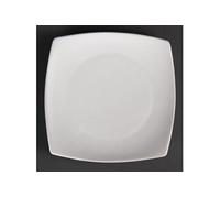 Assiettes Carrées Bords Arrondis Blanches 240(L)mm - x 12 - Olympia - - Porcelaine240 240 NC
