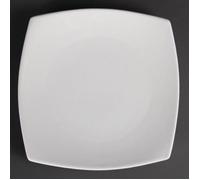 Assiettes Carrées Bords Arrondis Blanches 240(L)mm - x 12 - Olympia - - Porcelaine240 240 NC