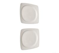 Assiettes carrées légères en mélamine Blanc 25 cm