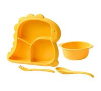 Assiettes compartimentées - Fourchette Cuillère Bol | Set de Bols avec Motif Dinosaure Dessin Animé - pour Garçons Filles Maison École Petit Déjeuner Déjeuner Goûter
