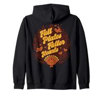 Assiettes complètes Cœurs Pleins Cœurs Thanksgiving Turquie Automne Sweat à Capuche