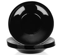 Assiettes creuses en verre, noires, 21,5 cm, 400 ml, 6 pièces.
