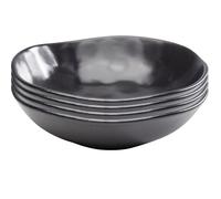 Assiettes creuses - KARE - Organic - Noir - Set de 4 - Porcelaine et Grès 22cm