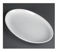 Assiettes creuses ovales en porcelaine blanche Olympia 365 x 235 mm - Lot de 2