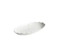 Assiettes creuses ovales profondes en céramique pour poisson cuit à la vapeur - Plat de service de 35,6 cm pour la maison et le restaurant, apéritif élégant et fournitures de fête pour table à manger