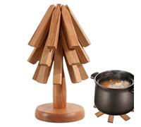 Assiettes Crivets - Ensemble De Costons pour Arbres en Bois | Stand Stocké comme Un Arbre | Ensemble De sous-Verres À Chaude d'arbre | Coasters en Bois Décoratifs | Hrivets pour Pots Cal