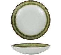 Assiettes de 6 pièces à pain et dessert rondes DAIZY 306g, creuses parfaite pour une présentation raffinée de vos entrées en porcelaine verte - diamètre 23 x hauteur 4,5 cm G