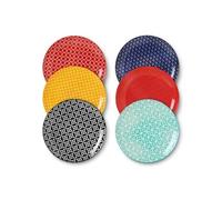 DOWAN Assiettes de dîner en céramique de 25,4 cm, ensemble de 6 Colorée G