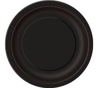 Unique Party - 32080 - Paquet de 16 Assiettes en Carton - 21,9 cm - Noir