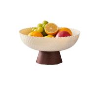 Assiettes de fruits, Assiette de fruits salon Table basse ménage haute valeur de couleur lumière luxe haut de gamme vidange grande assiette en cristal, pour comptoir de cuisine(White)