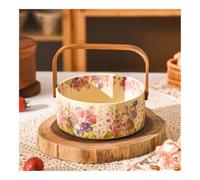 Assiettes de fruits, Panier à fruits Portable en céramique, assiette à fruits, bonbons, Table basse, assiette à collation, décoration domestique, poignée, panier à fruits, pour comptoir de cuisine(Ye